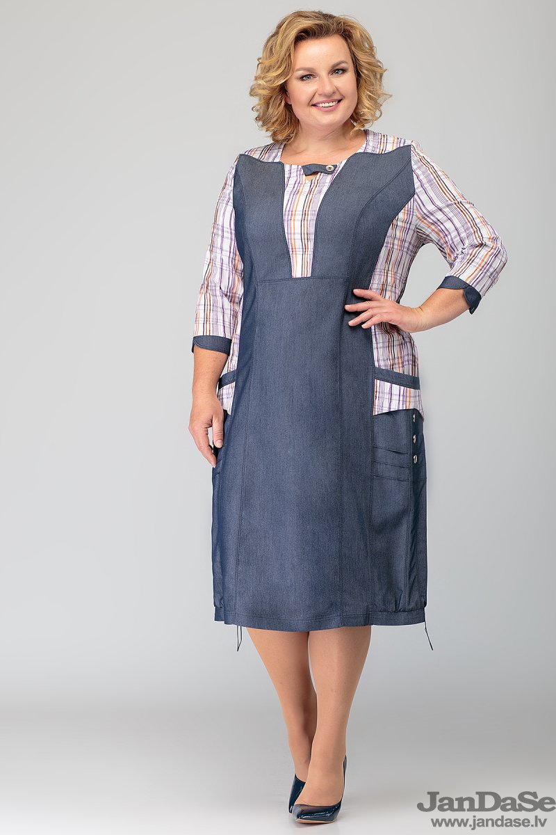 Kleita ar kabatām, lielie izmēri i-veikalā jandase.lv