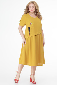 Vasaras kleita dzeltenos toņos - lielie izmēri sievietēm