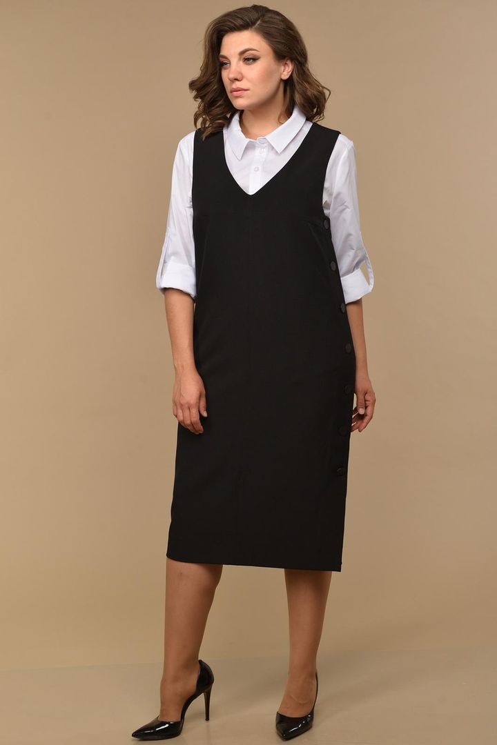 Melns sieviešu sarafāns (DZXX), lielie izmēri i-veikalā jandase.lv