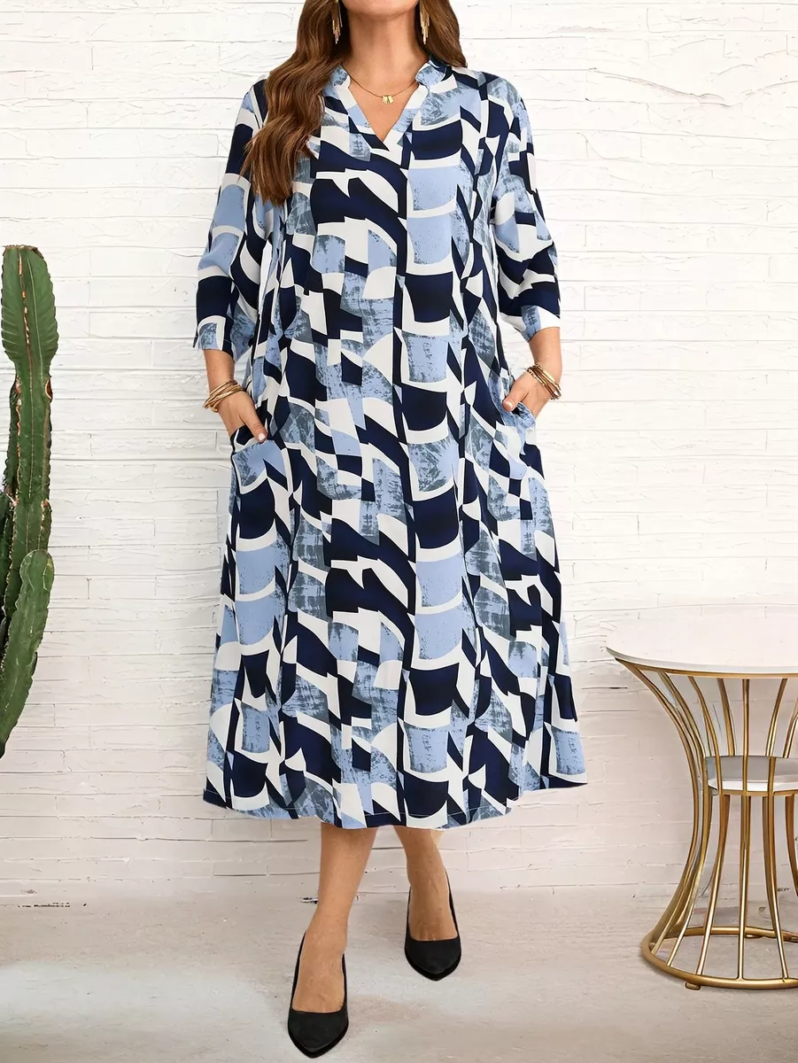 Kleita zilos toņos, lielie izmēri i-veikalā jandase.lv