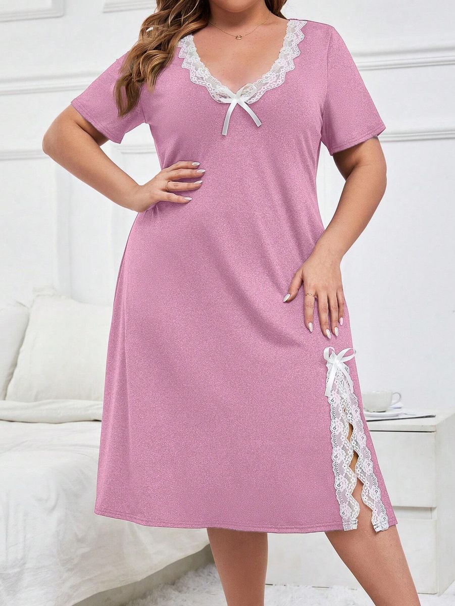 Silts naktskrekls ar mežģīni, lielie izmēri i-veikalā jandase.lv