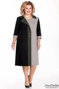 Melnbalta kleita ar zaļu joslu - lielie izmēri sievietēm