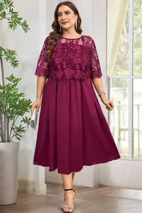 Svētku kleita ar izsmalcinātu mežģīni - lielie izmēri sievietēm