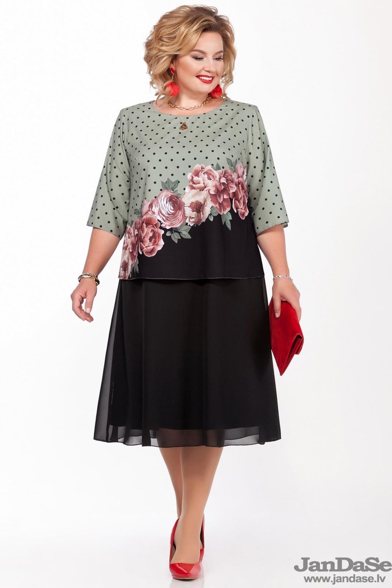 Kleita ar ziedu viju, lielie izmēri i-veikalā jandase.lv