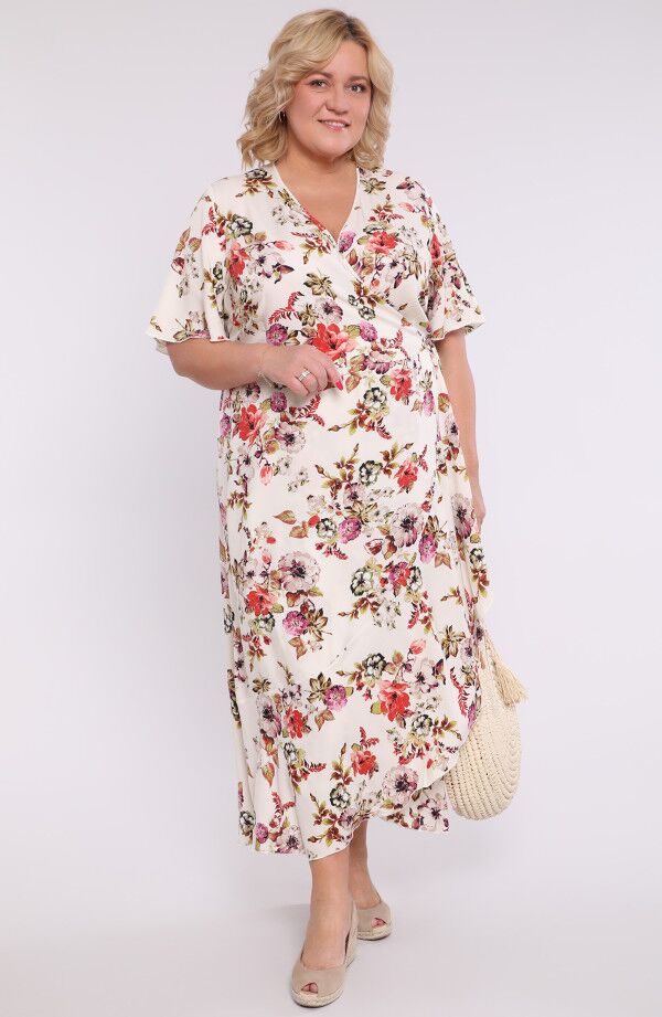 Puķaina vasaras kleita, lielie izmēri i-veikalā jandase.lv