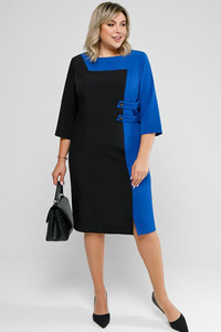 Melna un koši zila kleita - lielie izmēri sievietēm