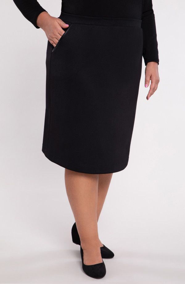 Melni svārki ar kabatām, lielie izmēri i-veikalā jandase.lv