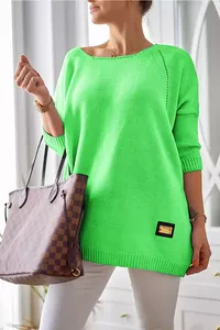 Salātzaļš sieviešu džemperis - lielie izmēri sievietēm
