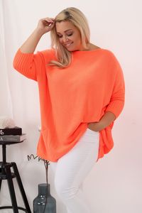 Lielizmēra džemperis persiku krāsā - lielie izmēri sievietēm