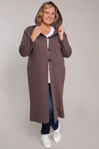 Brūna jaka bez oderes - lielie izmēri sievietēm