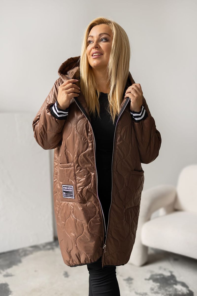 Brūna lielo izmēru virsjaka ar siltinājumu, lielie izmēri i-veikalā jandase.lv