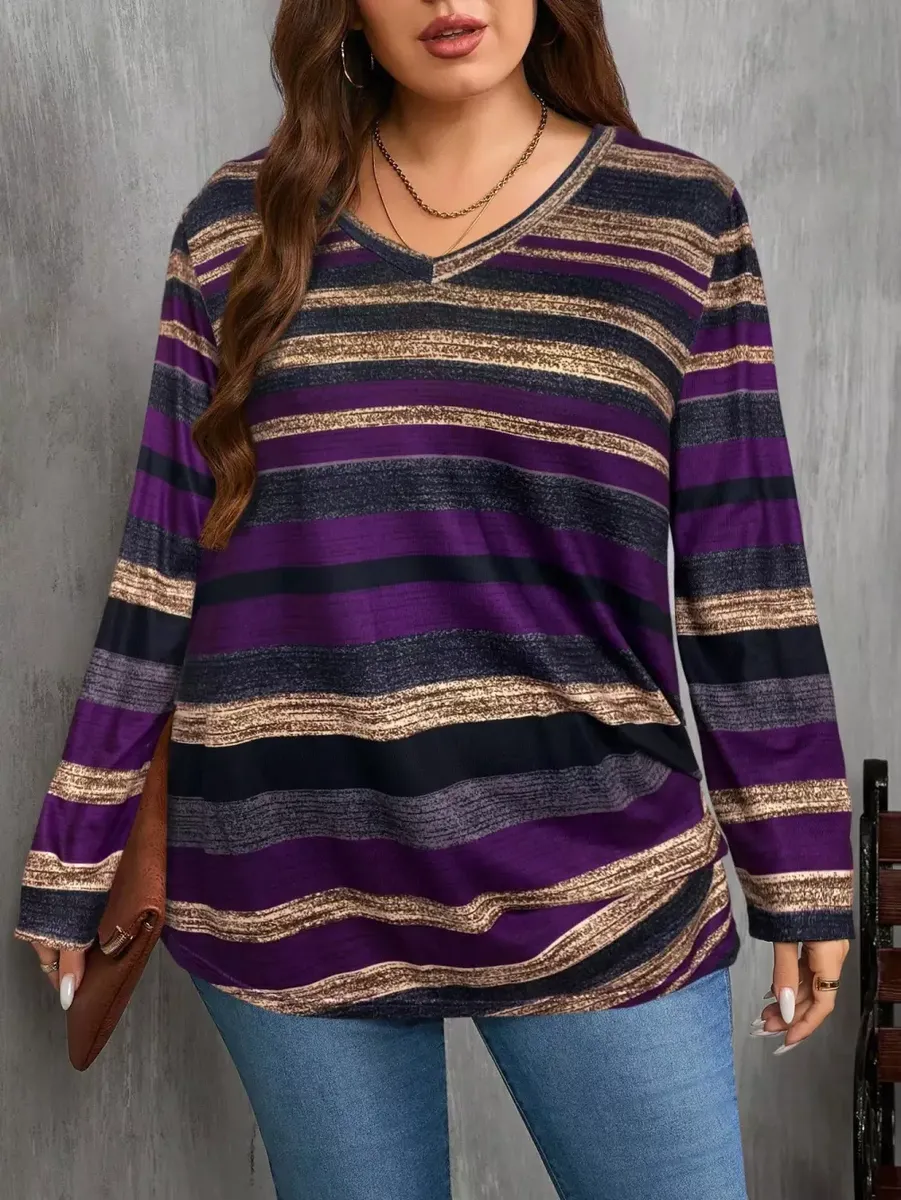 Tunika violetos toņos, lielie izmēri i-veikalā jandase.lv