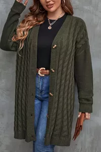 Haki krāsas sieviešu džemperis - lielie izmēri sievietēm