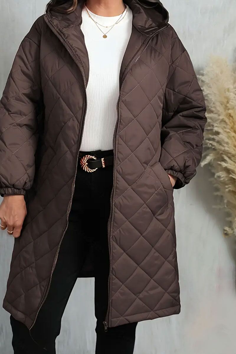 Kafijas brūna sieviešu virsjaka ar siltinājumu, lielie izmēri i-veikalā jandase.lv