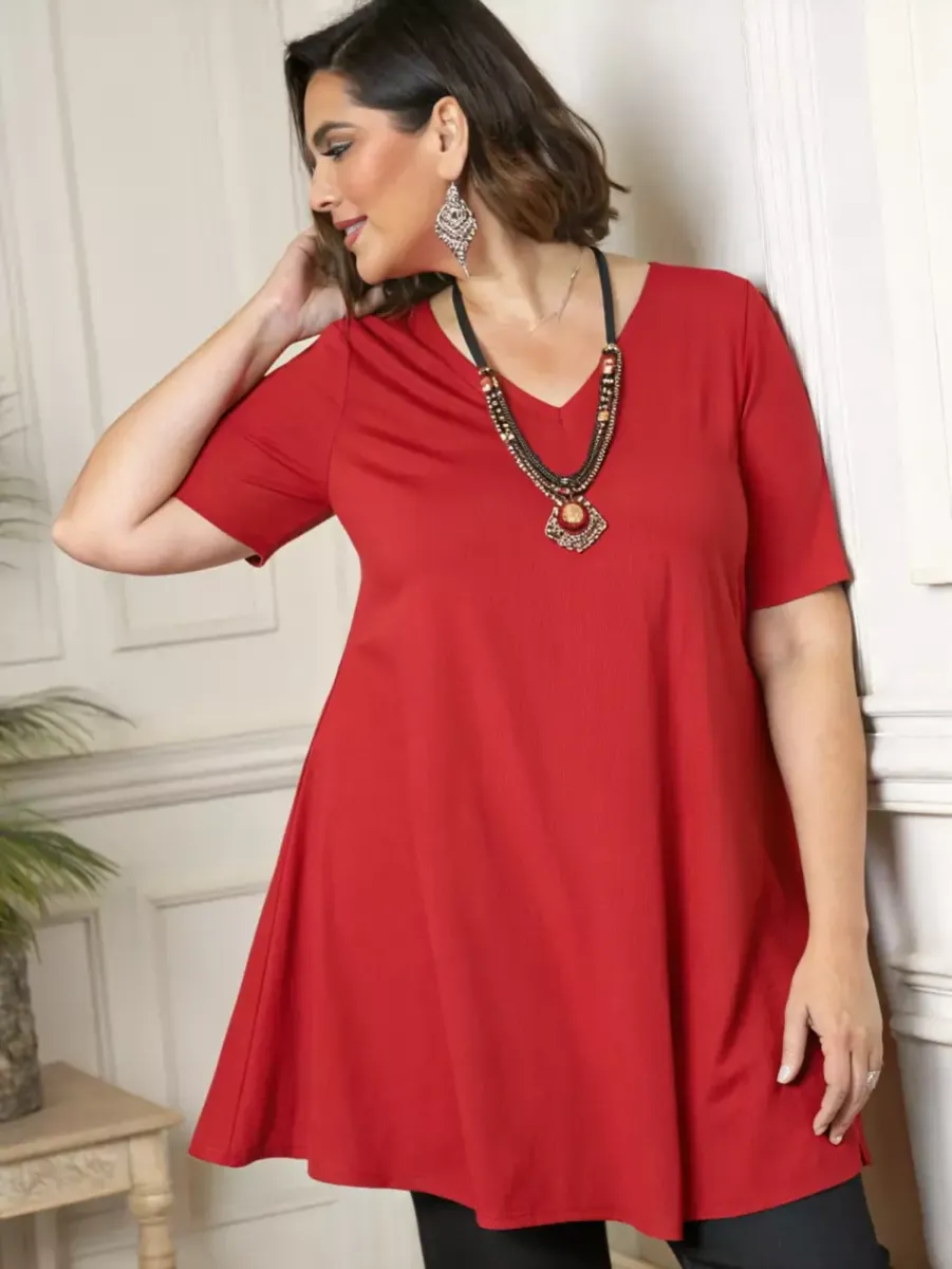 Koša tunika ar kaklarotu, lielie izmēri i-veikalā jandase.lv