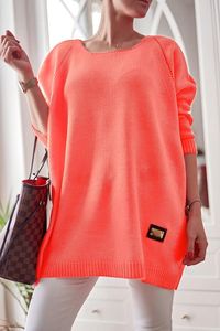 Sieviešu džemperis persiku krāsā - lielie izmēri sievietēm