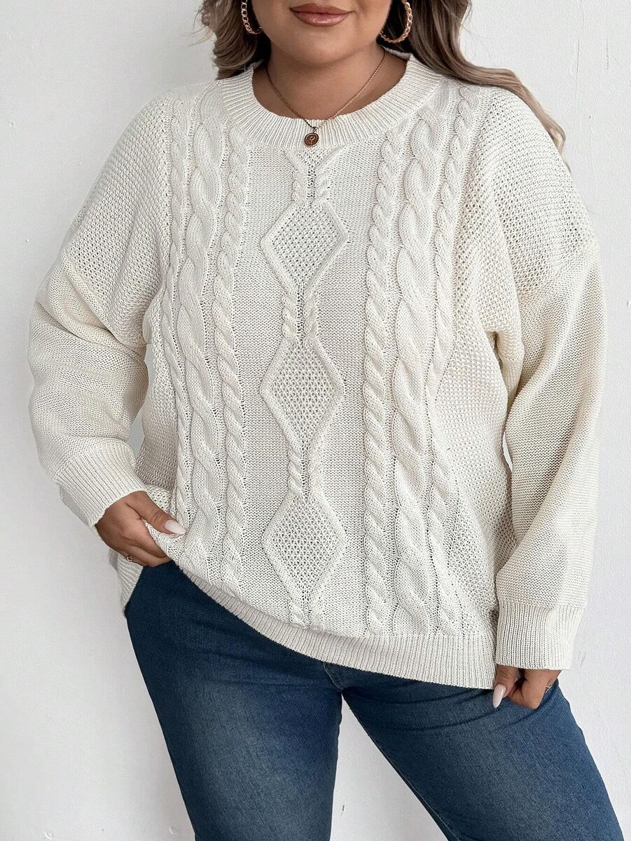 Džemperis ar pīnēm, lielie izmēri i-veikalā jandase.lv