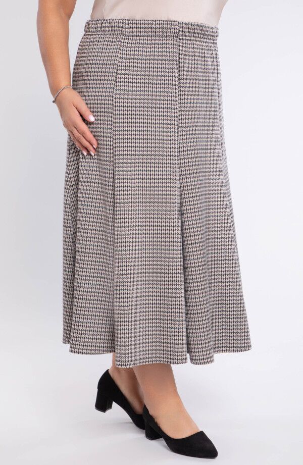 Bēši svārki ar rūtiņām, lielie izmēri i-veikalā jandase.lv