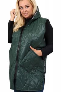Tumši zaļa veste ar kapuci - lielie izmēri sievietēm