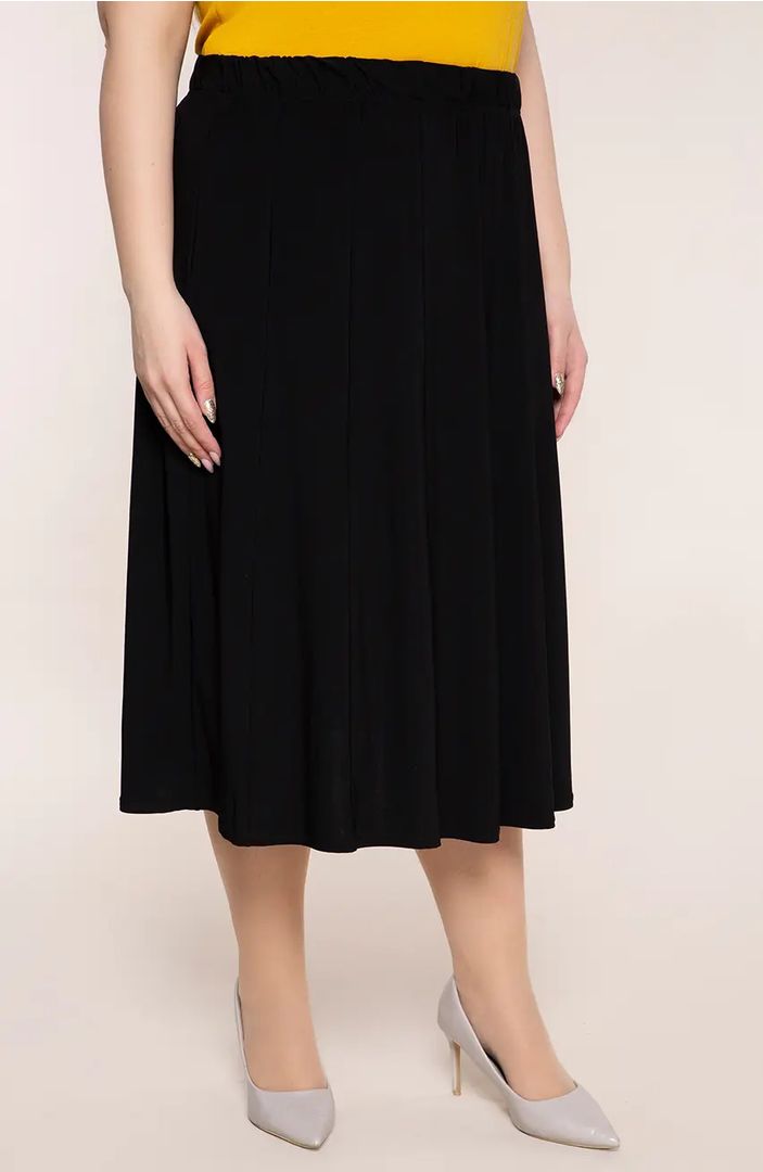 Melni, godē piegriezuma svārki, lielie izmēri i-veikalā jandase.lv