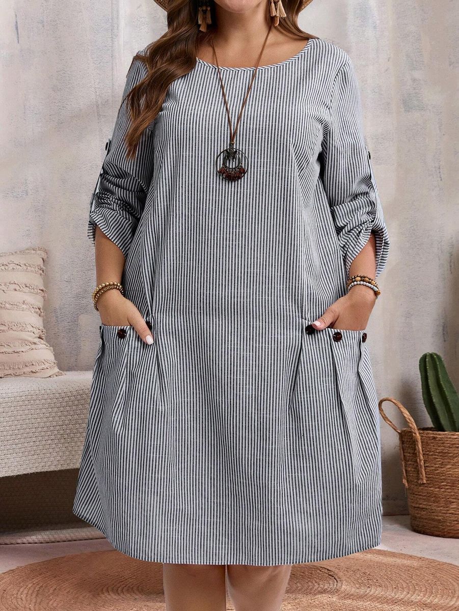 Melnbalta kleita ar kabatām, lielie izmēri i-veikalā jandase.lv