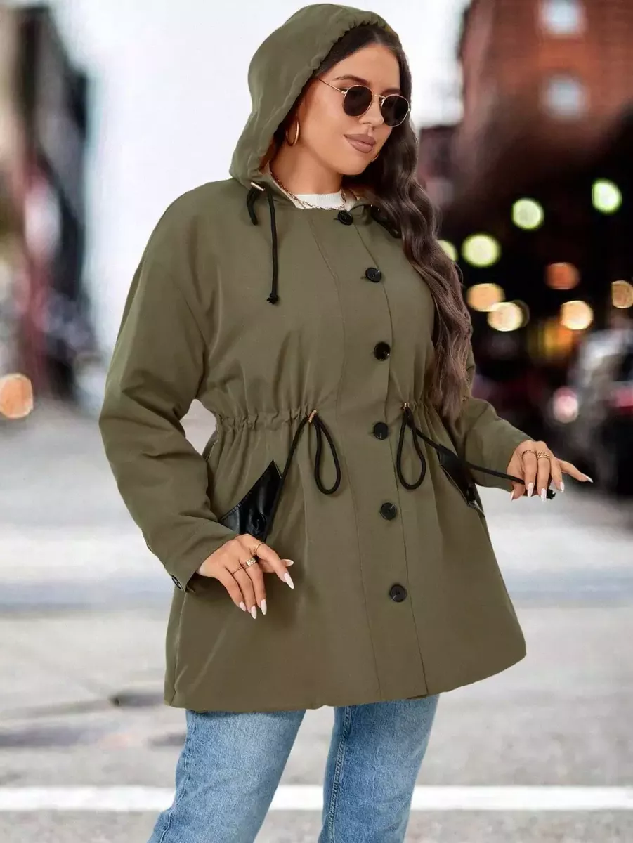 Haki pavasara-rudens parka sievietēm, lielie izmēri i-veikalā jandase.lv