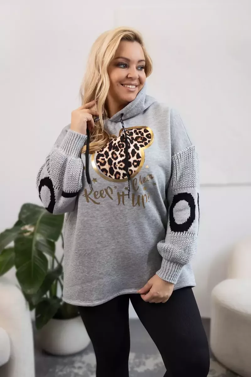 Pēlēks džemperis ar kapuci, lielie izmēri i-veikalā jandase.lv