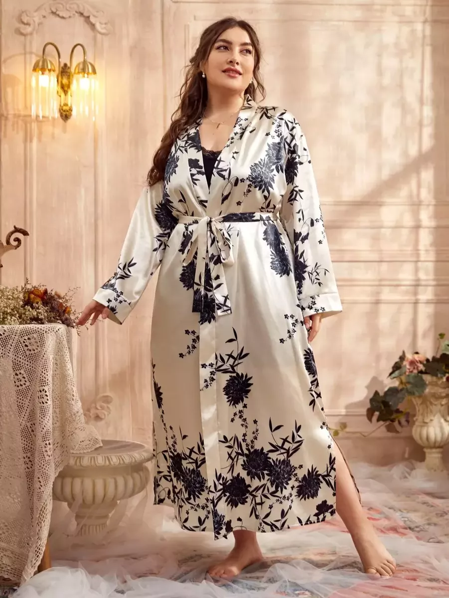 Bēšs halāts ar jostiņu, lielie izmēri i-veikalā jandase.lv