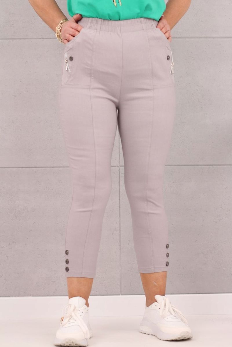 Gaišas elastīgas kokvilnas bikses (DZXX), lielie izmēri i-veikalā jandase.lv