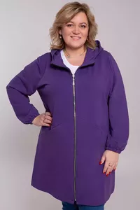 Kokvilnas jaka ar kapuci - lielie izmēri sievietēm