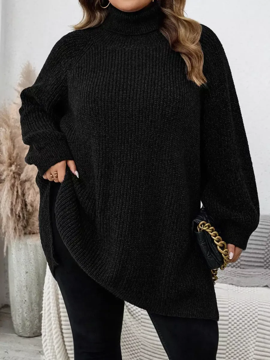 Melns džemperis sievietēm, lielie izmēri i-veikalā jandase.lv