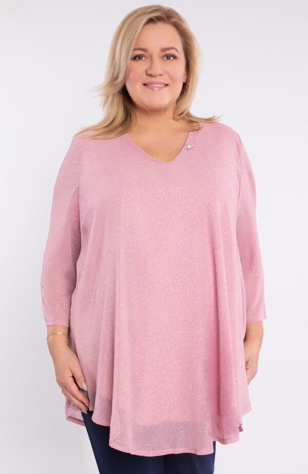 Rozā tunika svētkiem, lielie izmēri i-veikalā jandase.lv