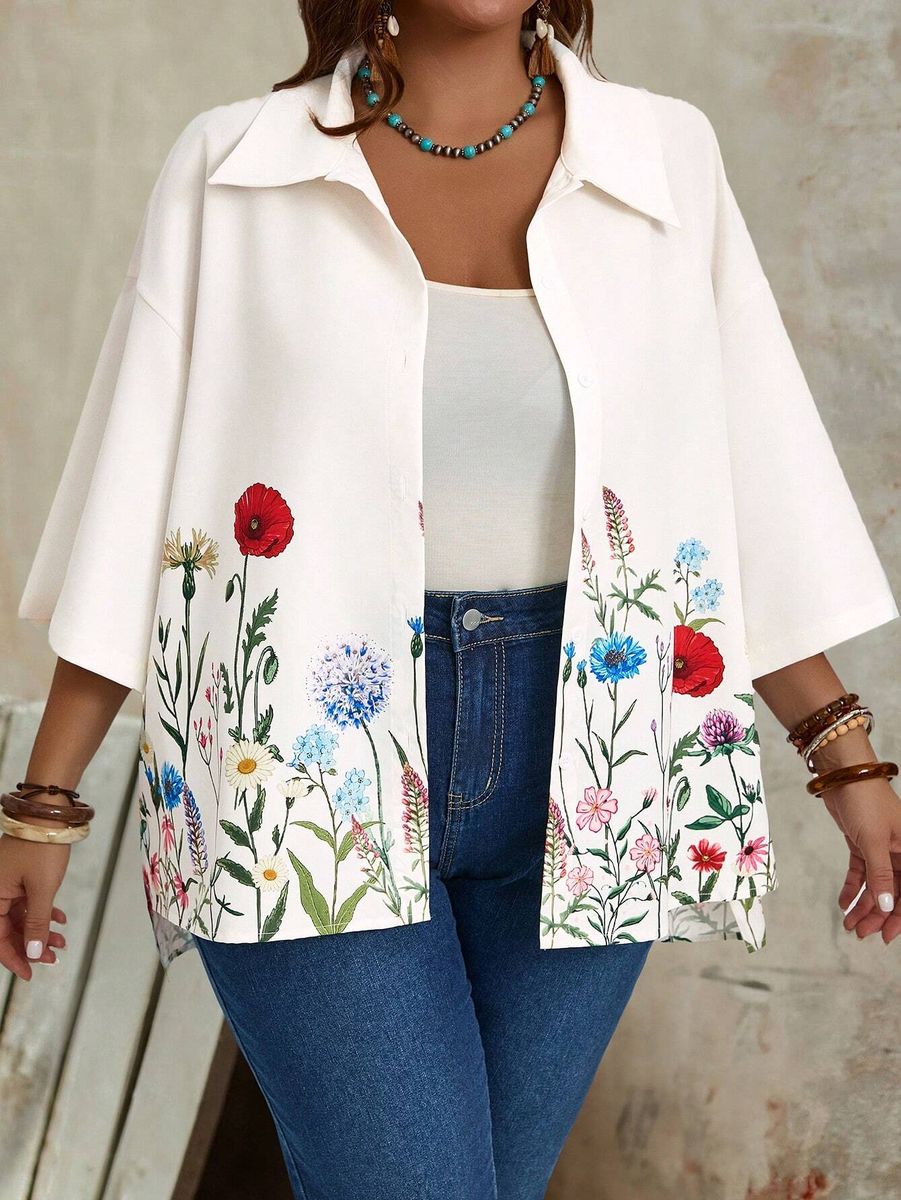 Gaiša jaciņa ar ziediem (DZXX), lielie izmēri i-veikalā jandase.lv