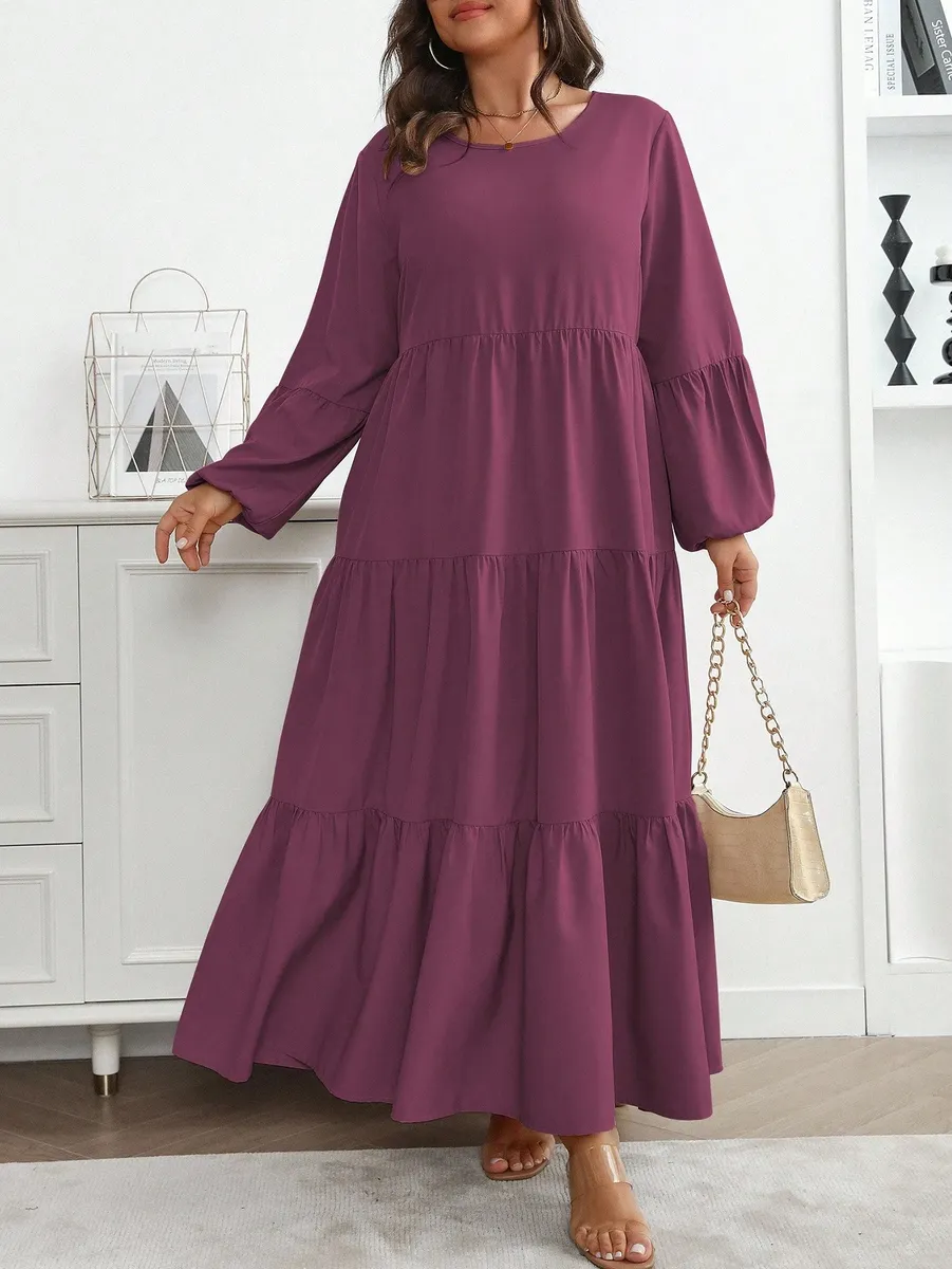 Garā kleita ar volāniem, lielie izmēri i-veikalā jandase.lv