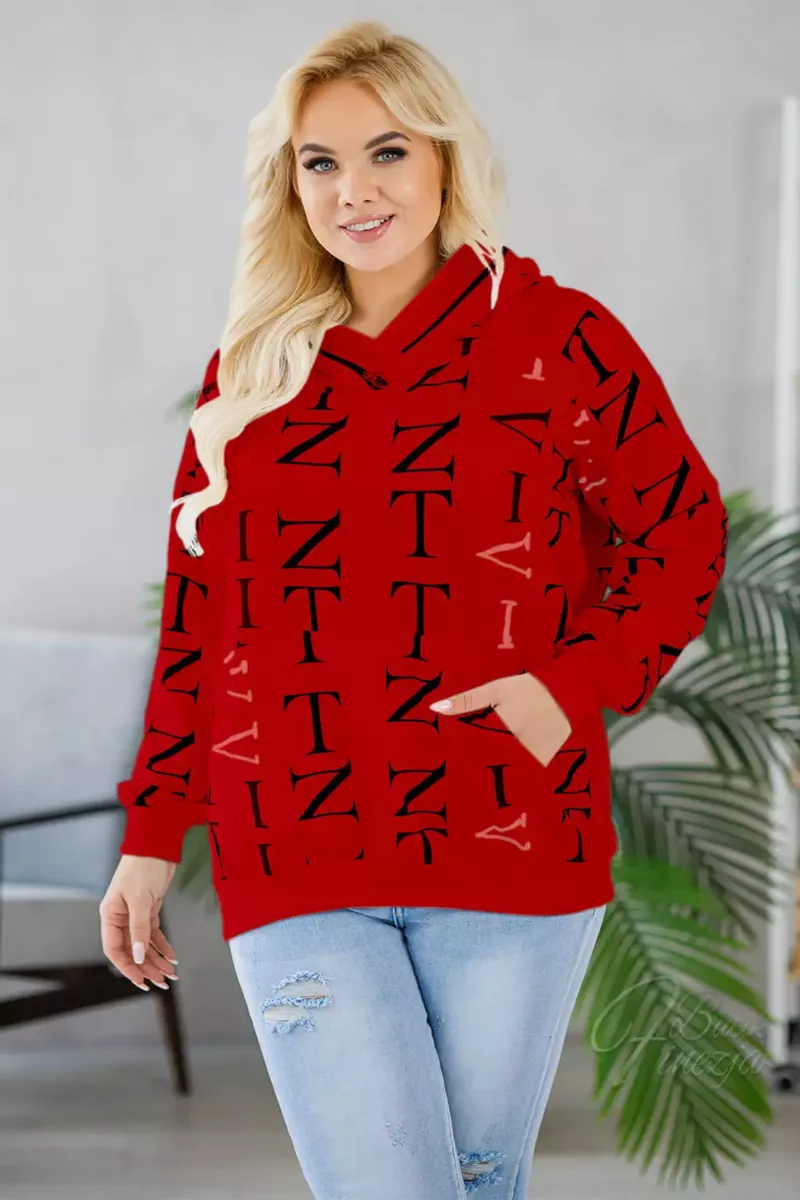 Tumši sarkana sieviešu jaka ar kabatām, lielie izmēri i-veikalā jandase.lv