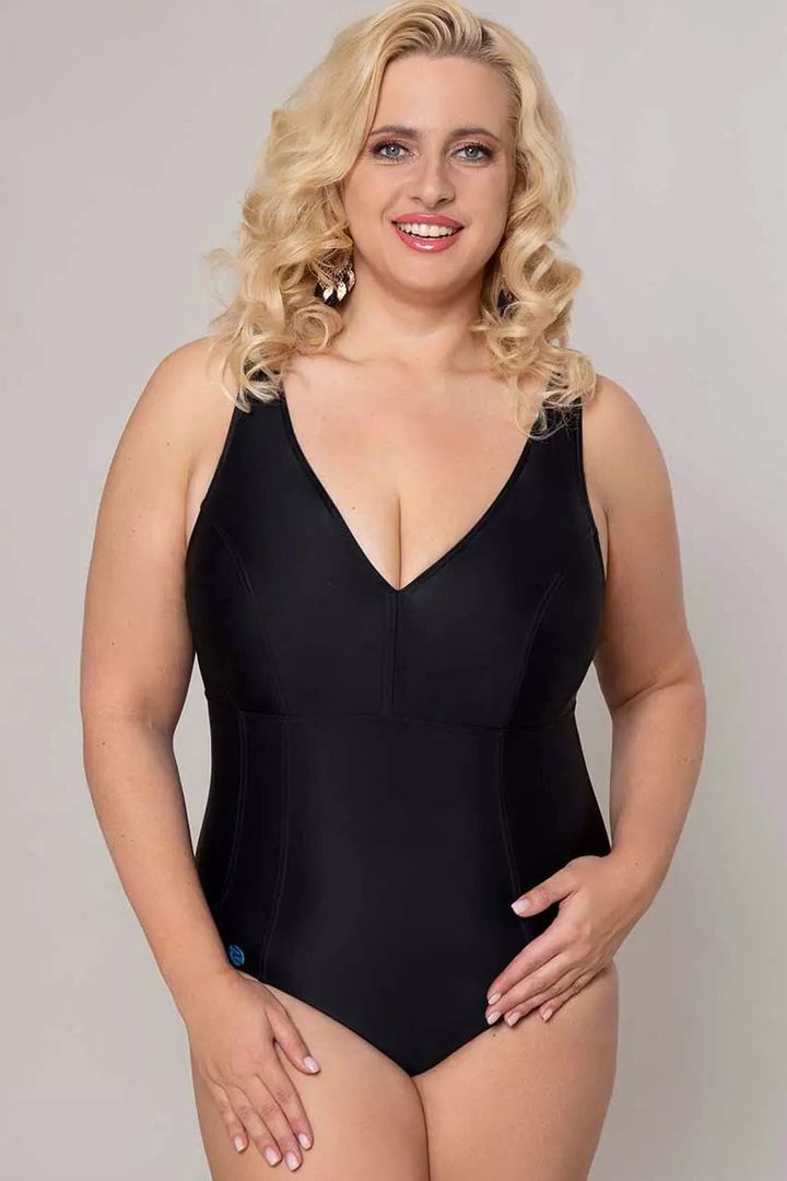 Viendaļīgs peldkostīms melnā krāsā, lielie izmēri i-veikalā jandase.lv