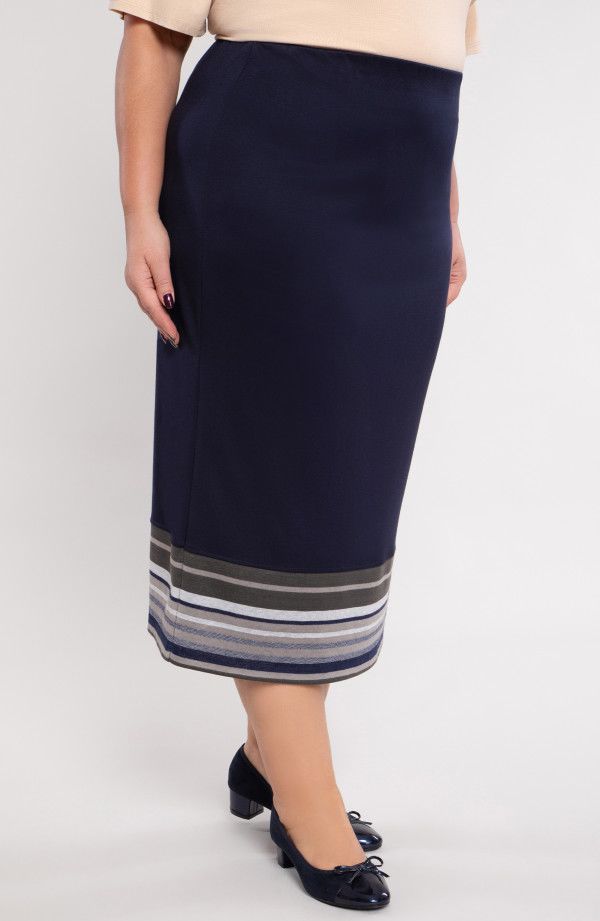 Zili svārki ar svītrām, lielie izmēri i-veikalā jandase.lv