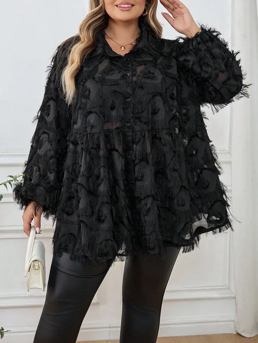 Melna blūze, lielie izmēri i-veikalā jandase.lv