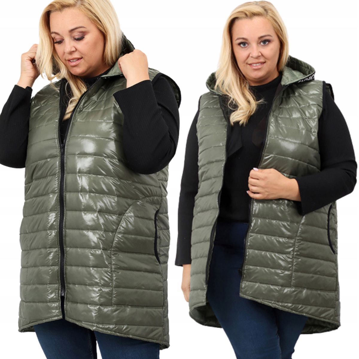 Haki zaļa veste, lielie izmēri i-veikalā jandase.lv