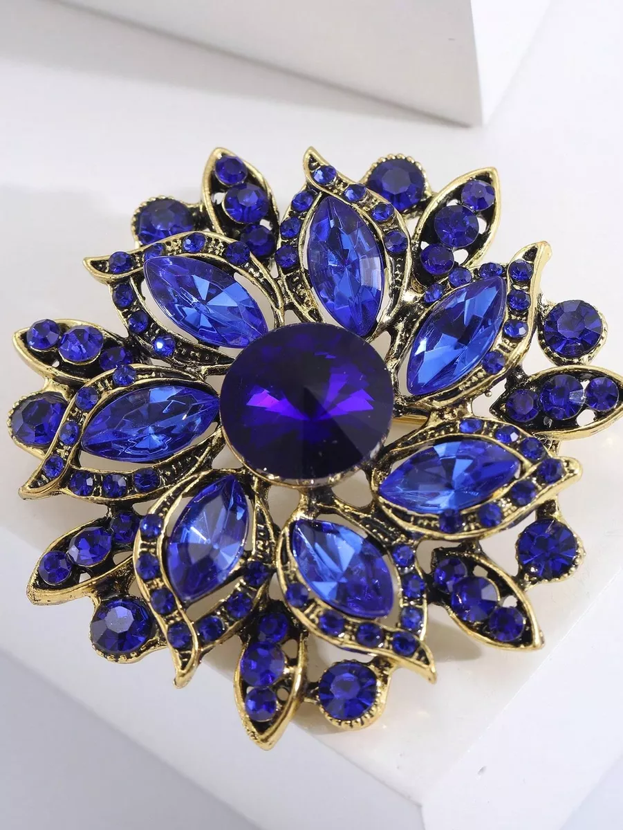 Rudzupuķu zila piespraude zieda veidā, lielie izmēri i-veikalā jandase.lv