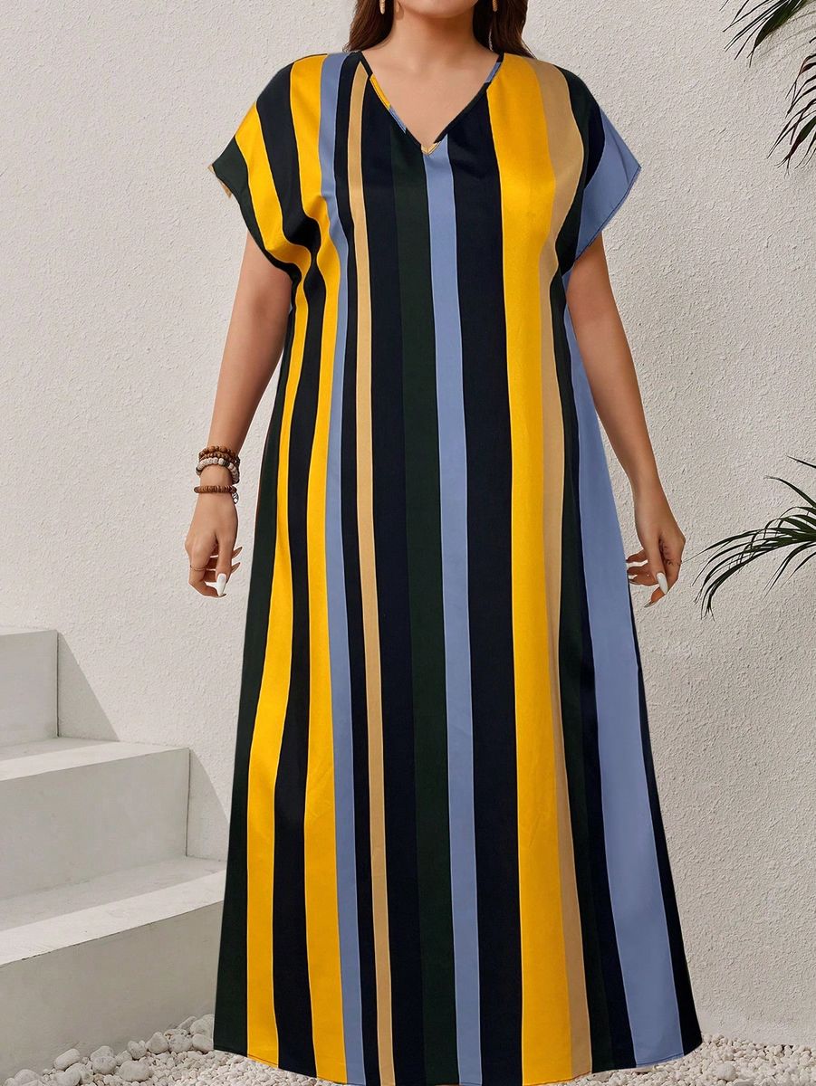 Kleita ar svītrām, lielie izmēri i-veikalā jandase.lv