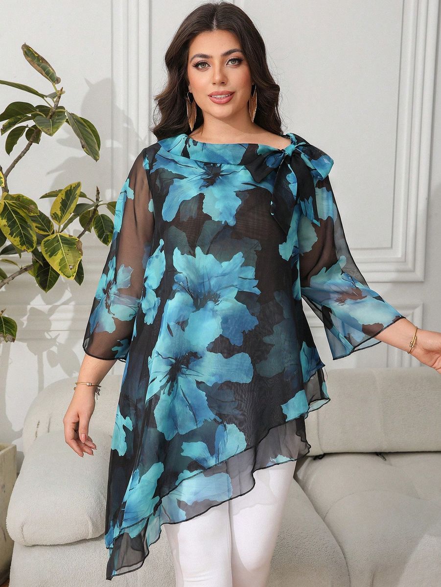 Asimetriska tunika svētkiem, lielie izmēri i-veikalā jandase.lv