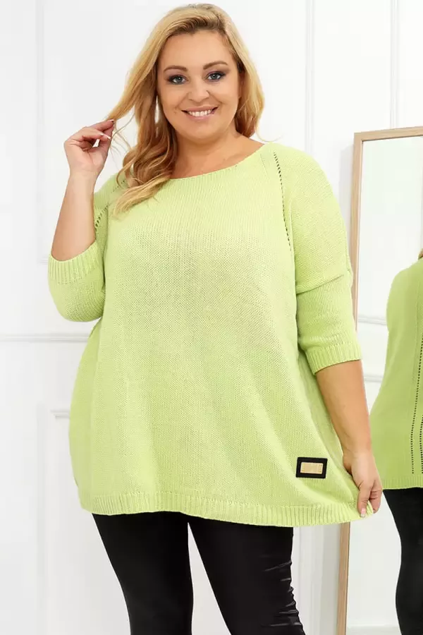 Citrondzeltens sieviešu džemperis, lielie izmēri i-veikalā jandase.lv