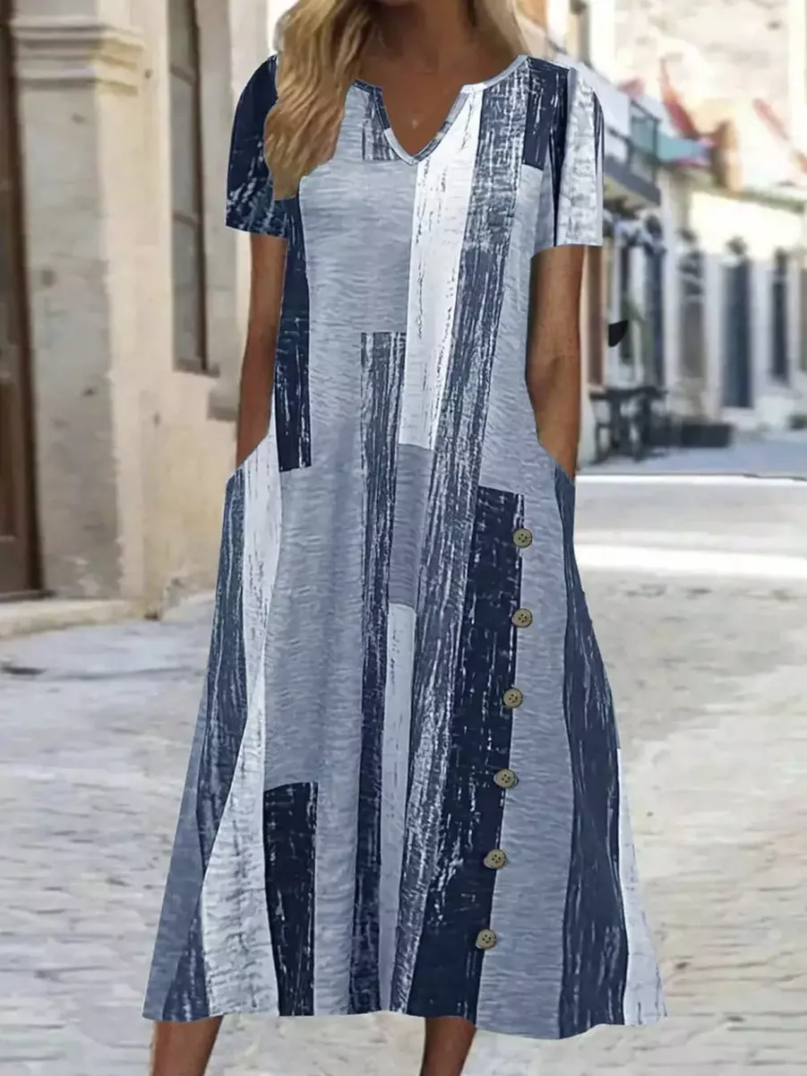 Vasaras kleita zilos toņos, lielie izmēri i-veikalā jandase.lv