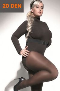 Melnas sieviešu zeķubikses 20DEN - lielie izmēri sievietēm