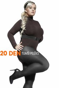 Tumši pelēkas sieviešu zeķubikses 20DEN - lielie izmēri sievietēm