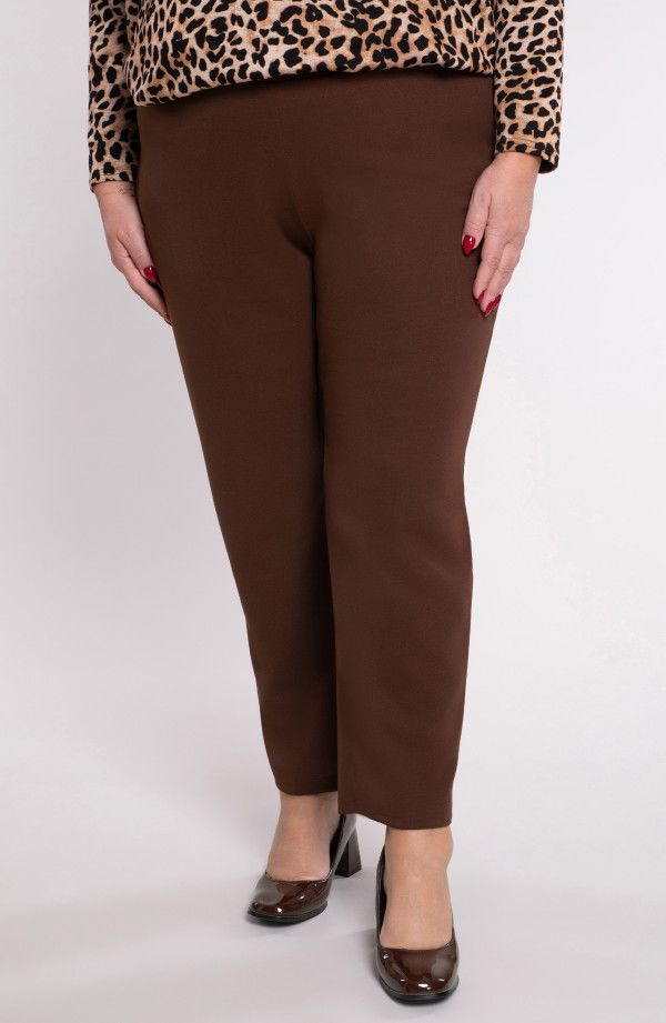 Brūnas sieviešu bikses, lielie izmēri i-veikalā jandase.lv
