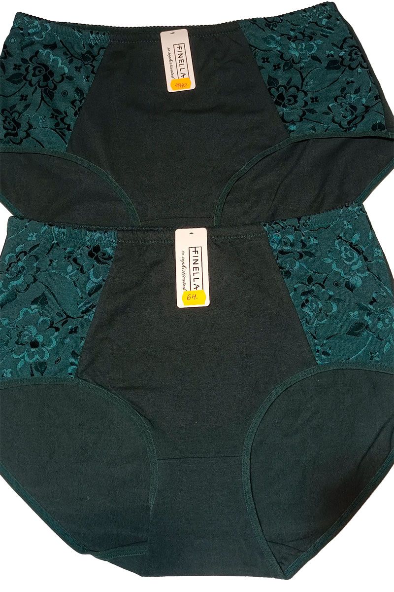 Tumši zaļas kokvilnas apakšbiksītes sievietēm, lielie izmēri i-veikalā jandase.lv