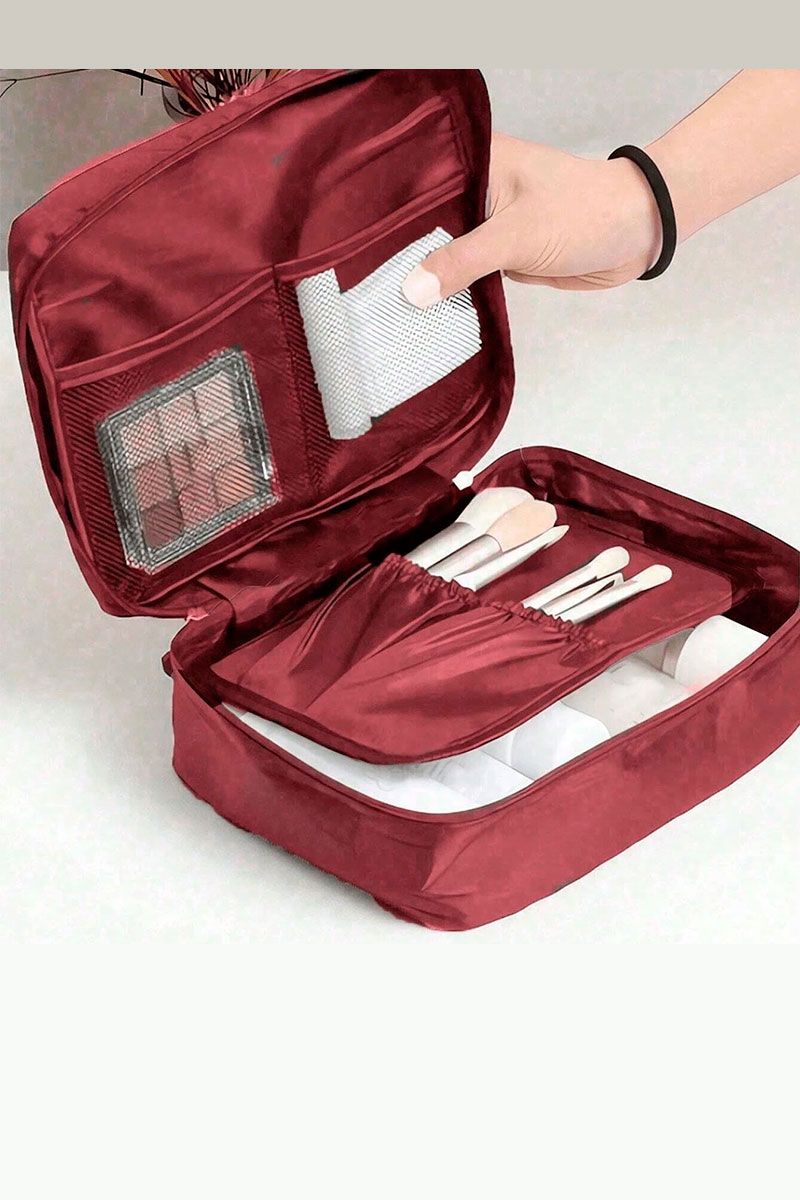 Bordo krāsas kosmētikas somiņa, lielie izmēri i-veikalā jandase.lv