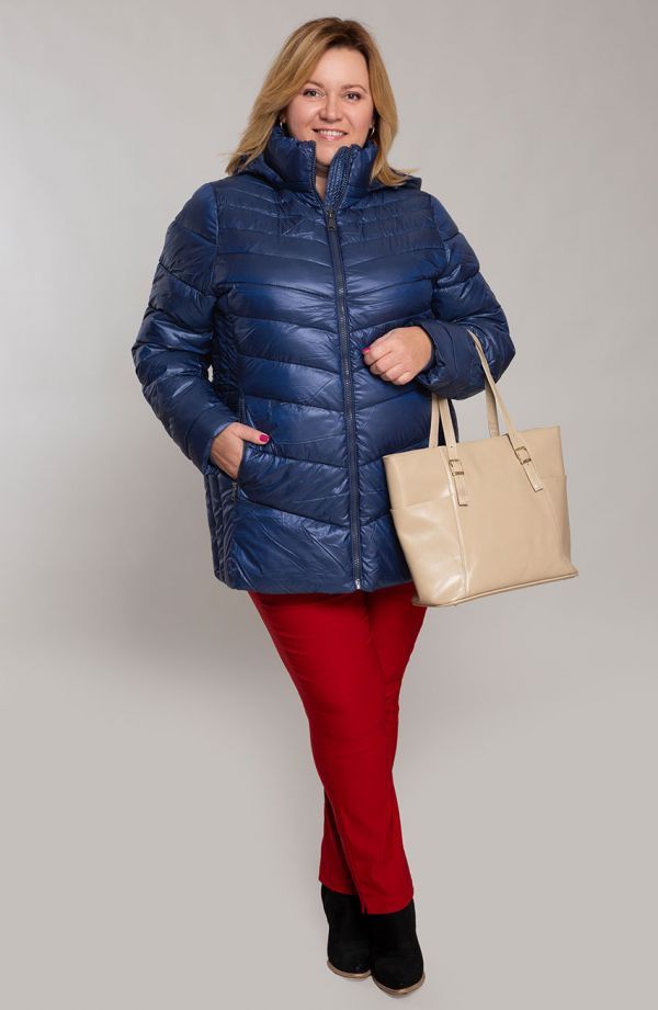 Tumši zila virsjaka ar siltinājumu, lielie izmēri i-veikalā jandase.lv